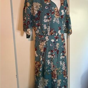 Simplee Apparel Teal Floral Jumpsuit